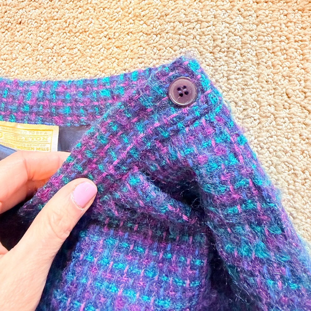 Vintage 70’s Pendleton Blue-Purple Tweed Suit Set sz 6 - Picture 8 of 10
